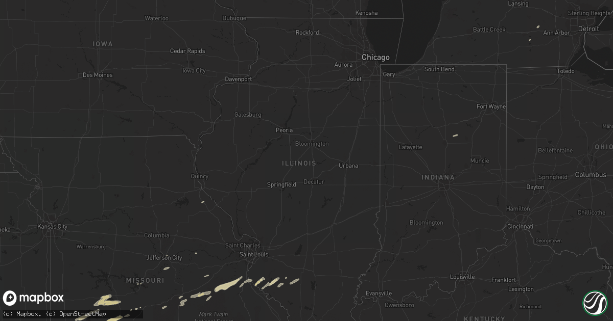 Hail map in Illinois on April 10, 2022