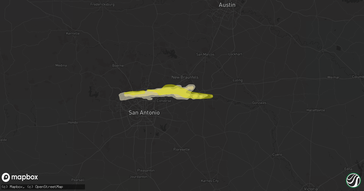 Hail map in Marion, TX on April 10, 2022