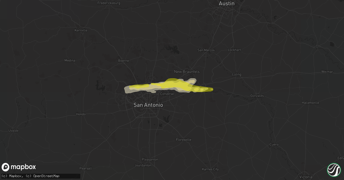 Hail map in Schertz, TX on April 10, 2022