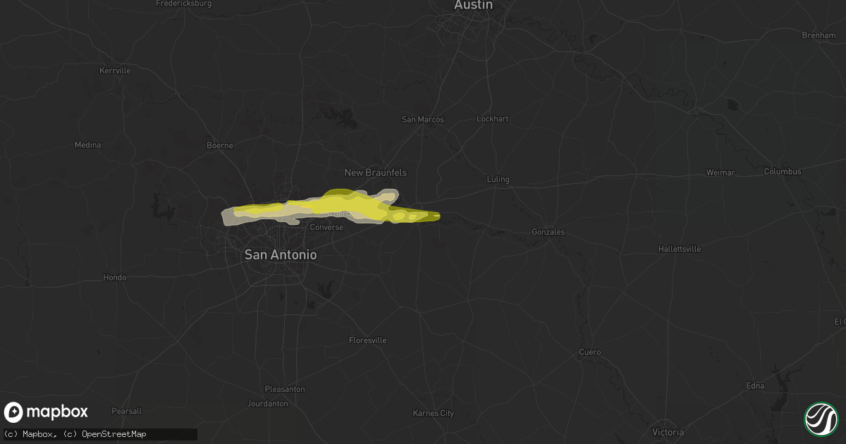 Hail map in Seguin, TX on April 10, 2022