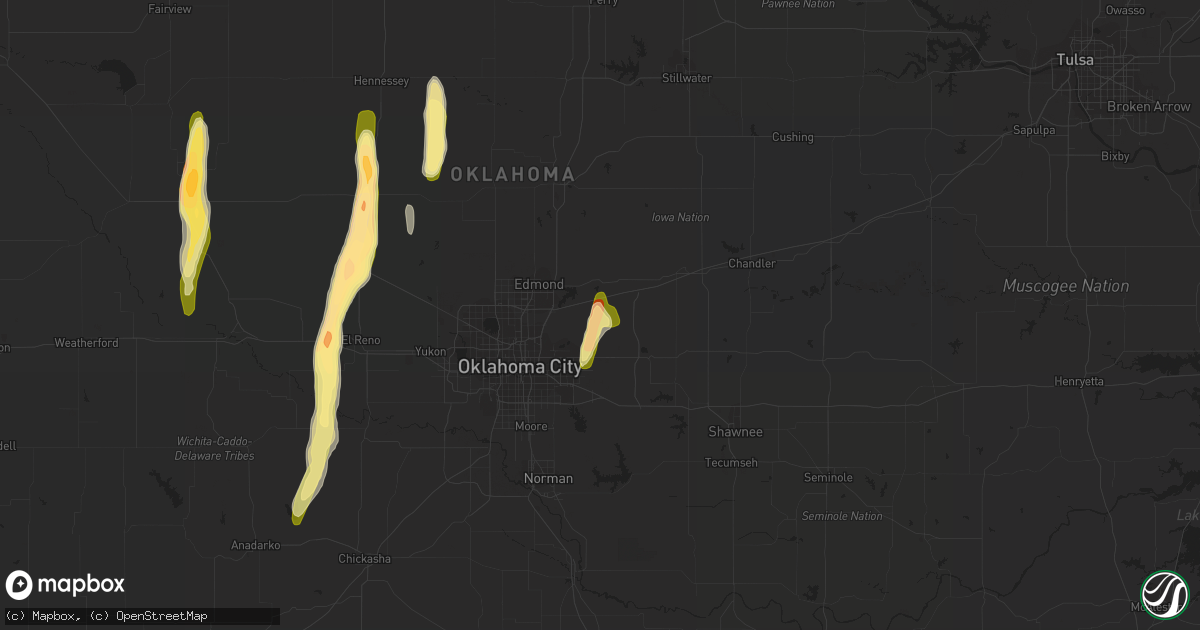 Hail map in Jones, OK on April 10, 2023