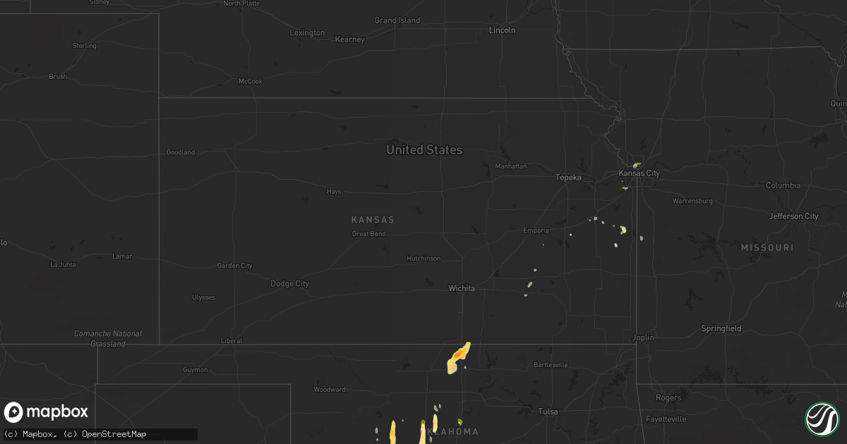 Hail map in Kansas on April 10, 2023