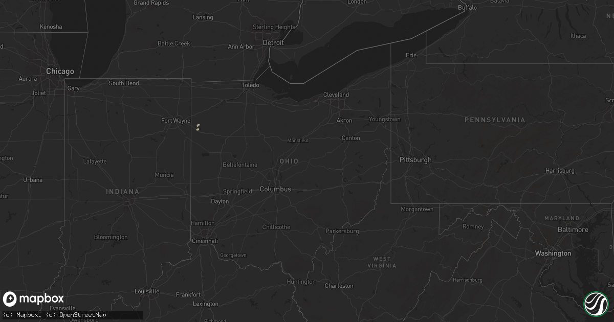 Hail map in Ohio on April 10, 2023