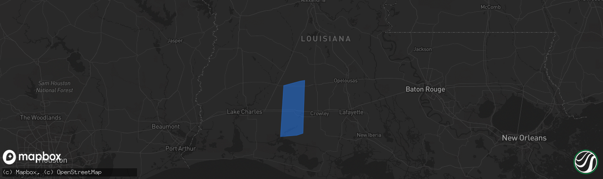 Hail map in Basile, LA on April 10, 2024