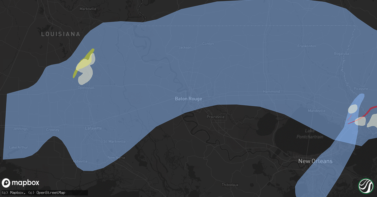 Hail map in Baton Rouge, LA on April 10, 2024