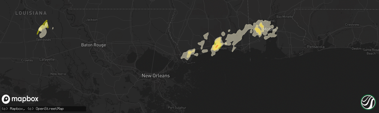 Hail map in Bay Saint Louis, MS on April 10, 2024