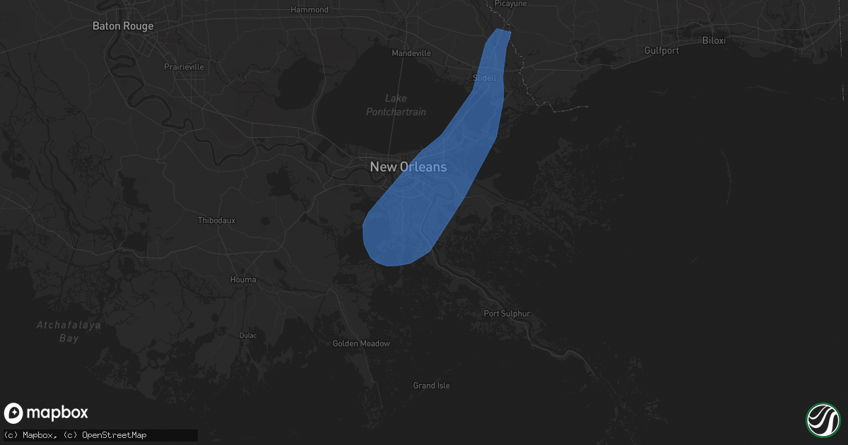 Hail map in Belle Chasse, LA on April 10, 2024
