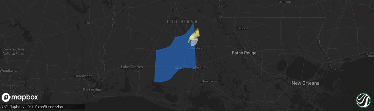 Hail map in Church Point, LA on April 10, 2024