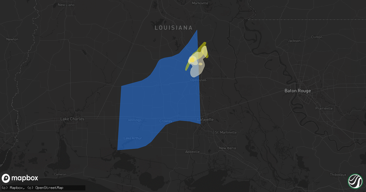Hail map in Church Point, LA on April 10, 2024
