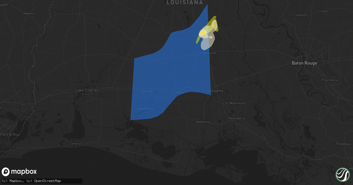 Hail map in Crowley, LA on April 10, 2024