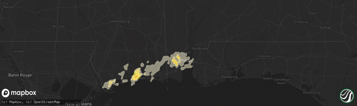 Hail map in Eight Mile, AL on April 10, 2024