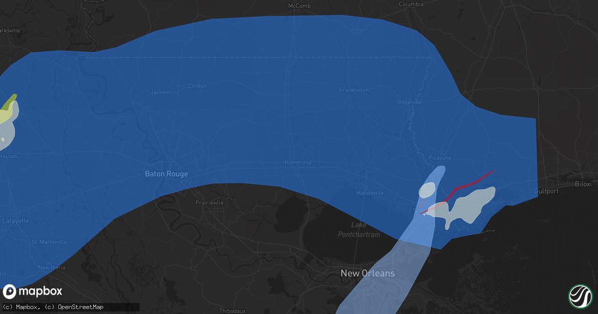 Hail map in Hammond, LA on April 10, 2024