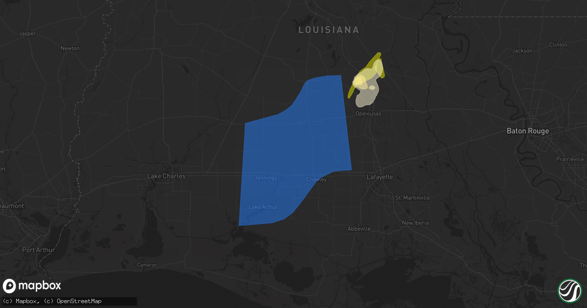 Hail map in Iota, LA on April 10, 2024