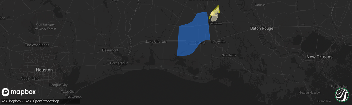 Hail map in Lake Arthur, LA on April 10, 2024