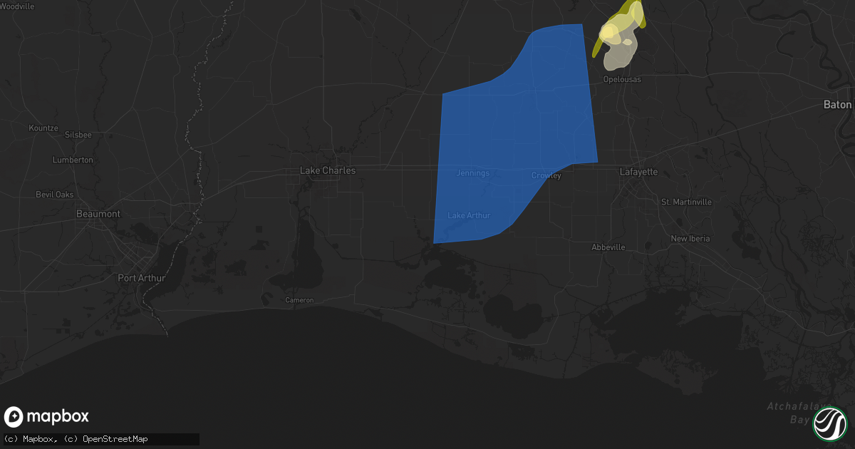 Hail map in Lake Arthur, LA on April 10, 2024