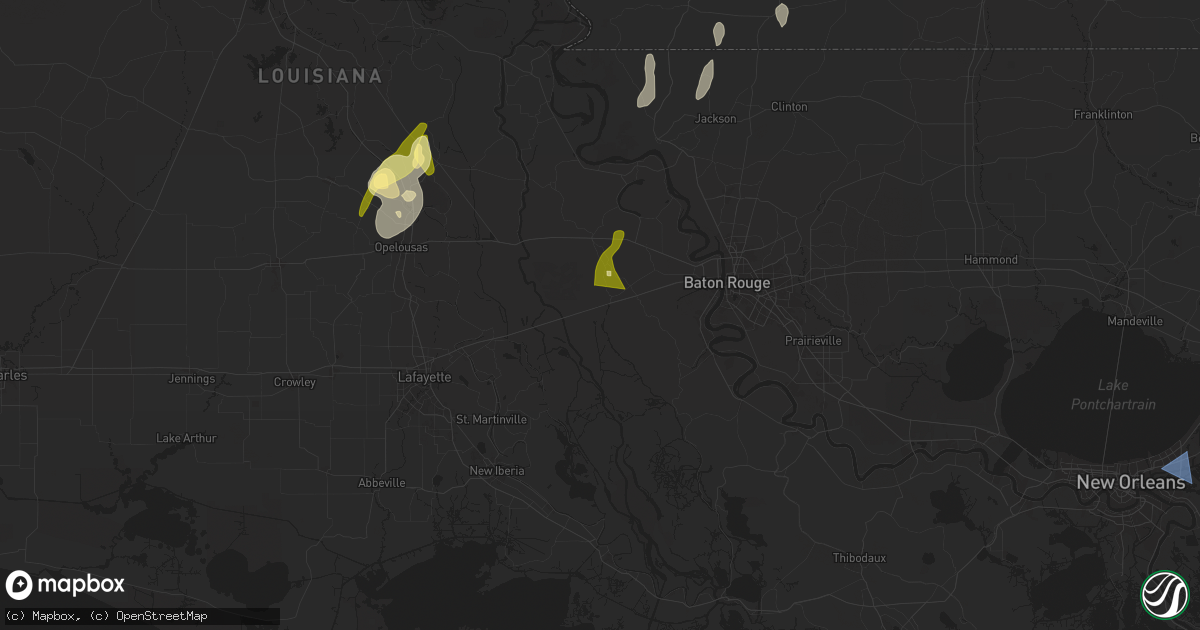 Hail map in Maringouin, LA on April 10, 2024