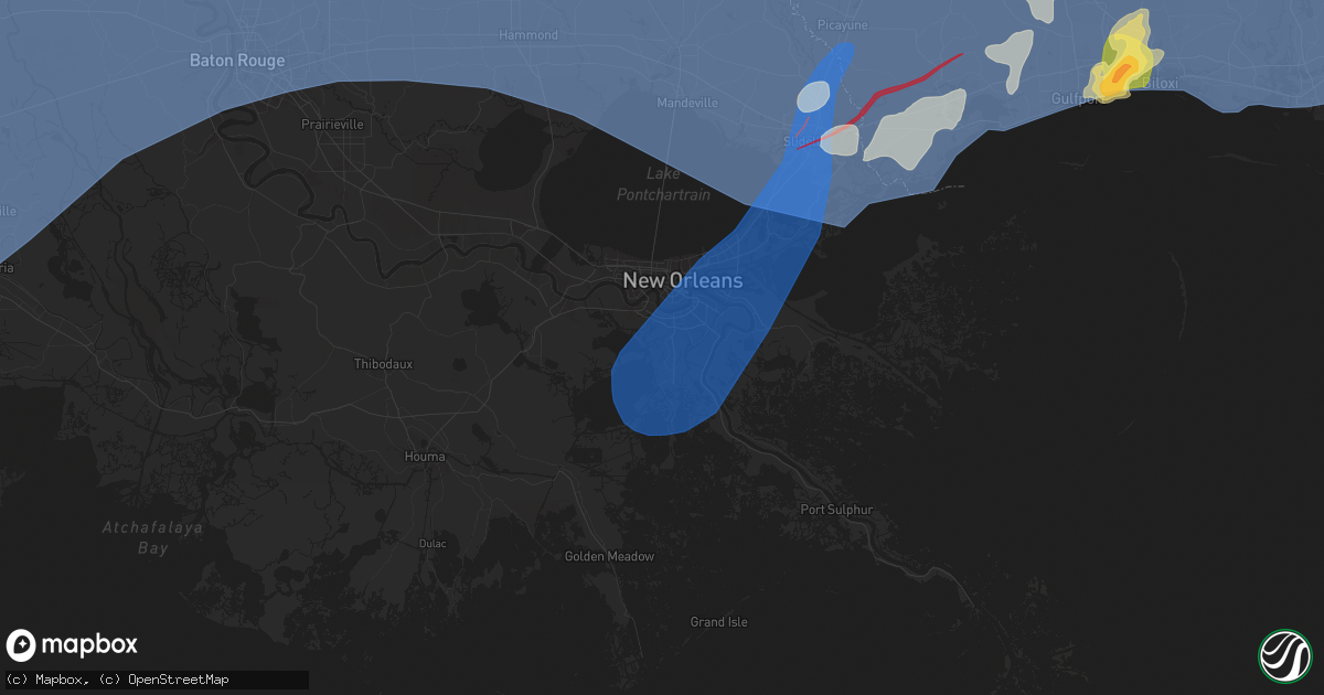 Hail map in Marrero, LA on April 10, 2024