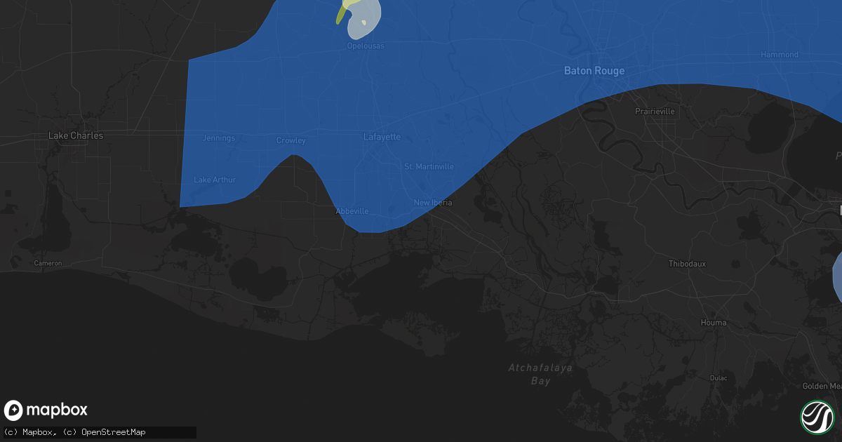 Hail map in New Iberia, LA on April 10, 2024