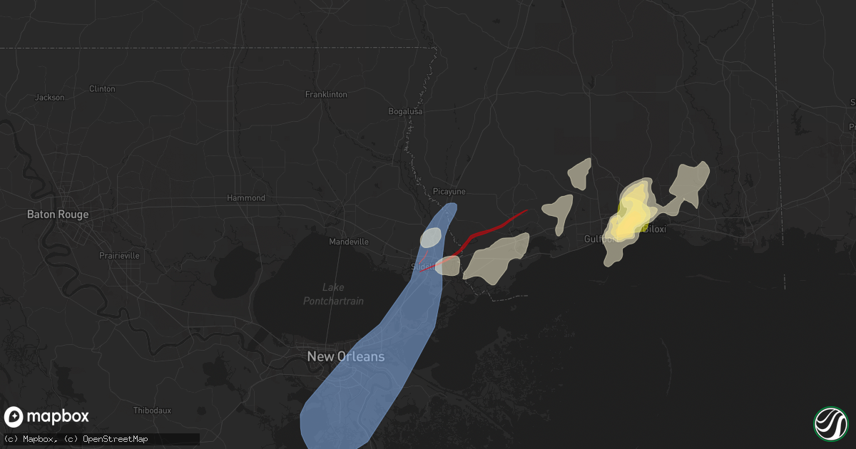 Hail map in Pearl River, LA on April 10, 2024