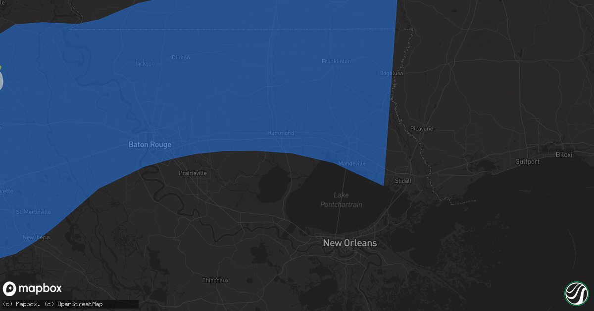 Hail map in Ponchatoula, LA on April 10, 2024