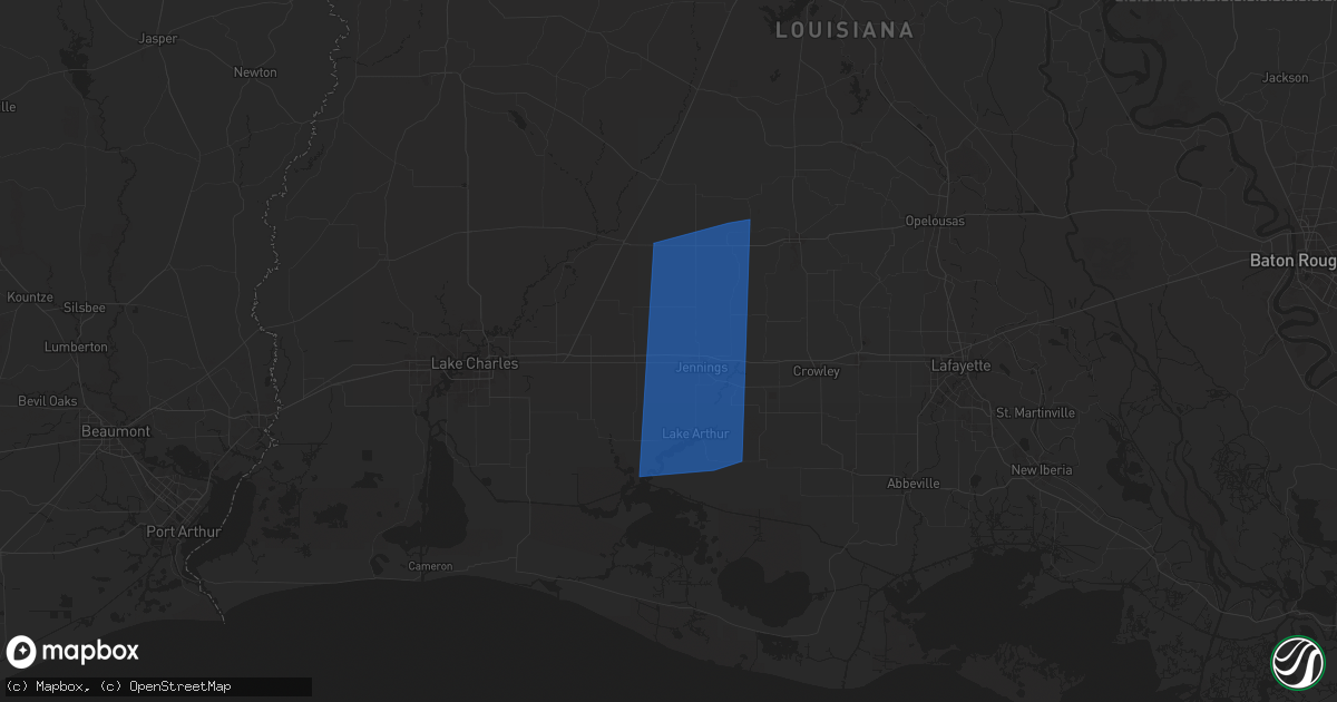 Hail map in Roanoke, LA on April 10, 2024