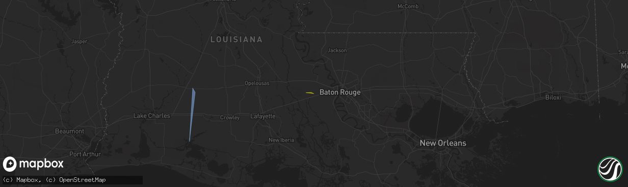 Hail map in Rosedale, LA on April 10, 2024