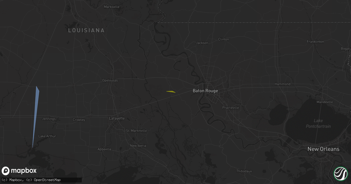 Hail map in Rosedale, LA on April 10, 2024