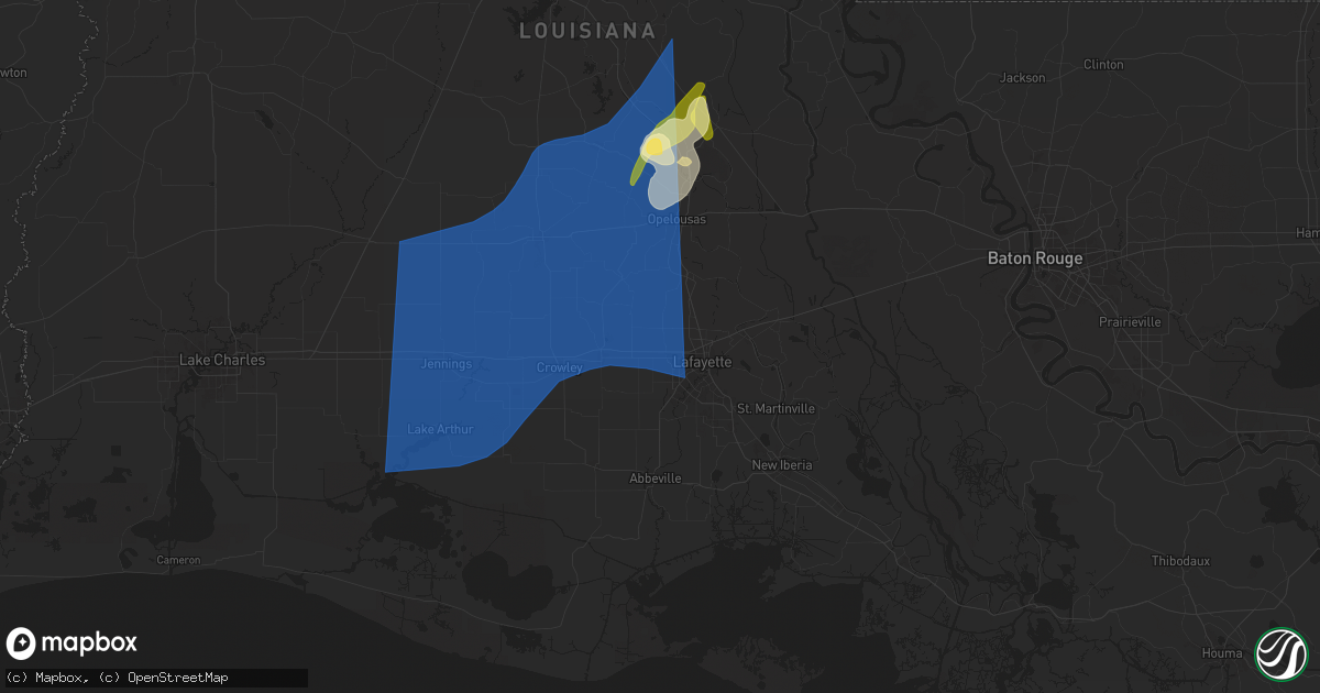 Hail map in Scott, LA on April 10, 2024
