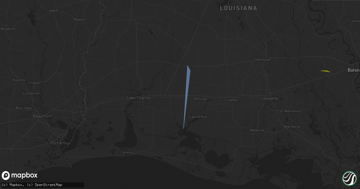 Hail map in Welsh, LA on April 10, 2024