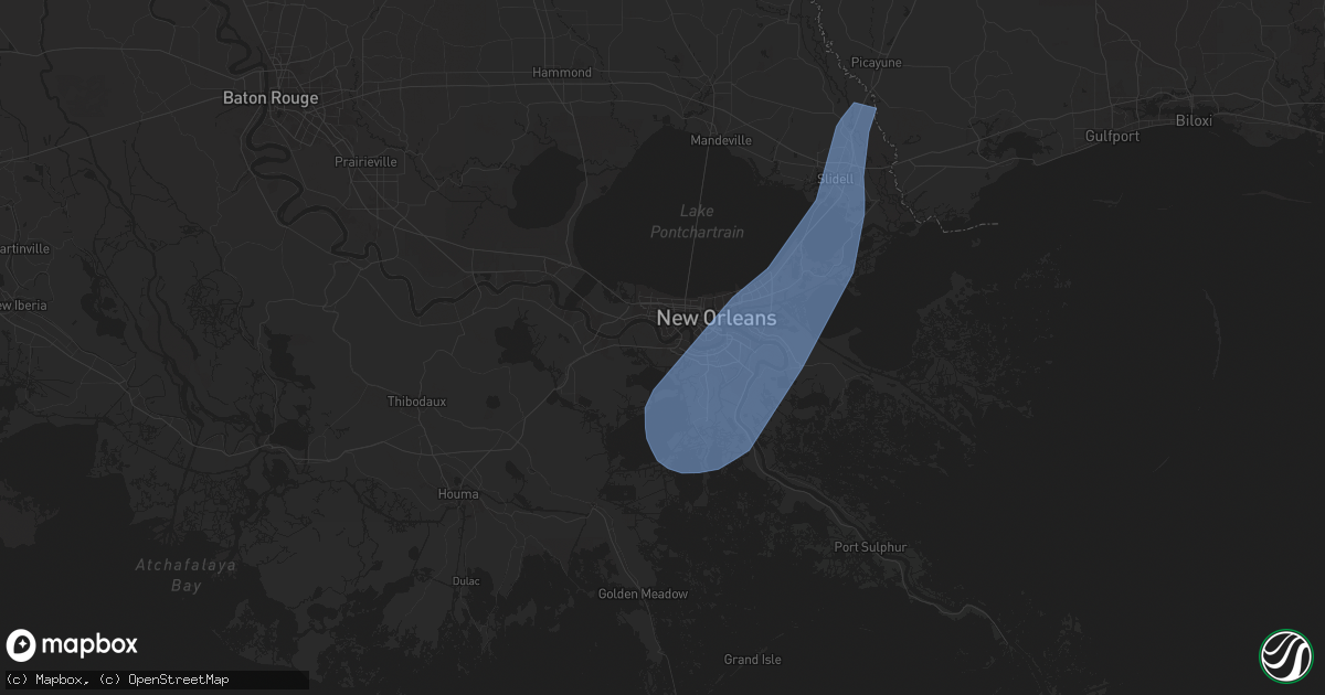 Hail map in Westwego, LA on April 10, 2024