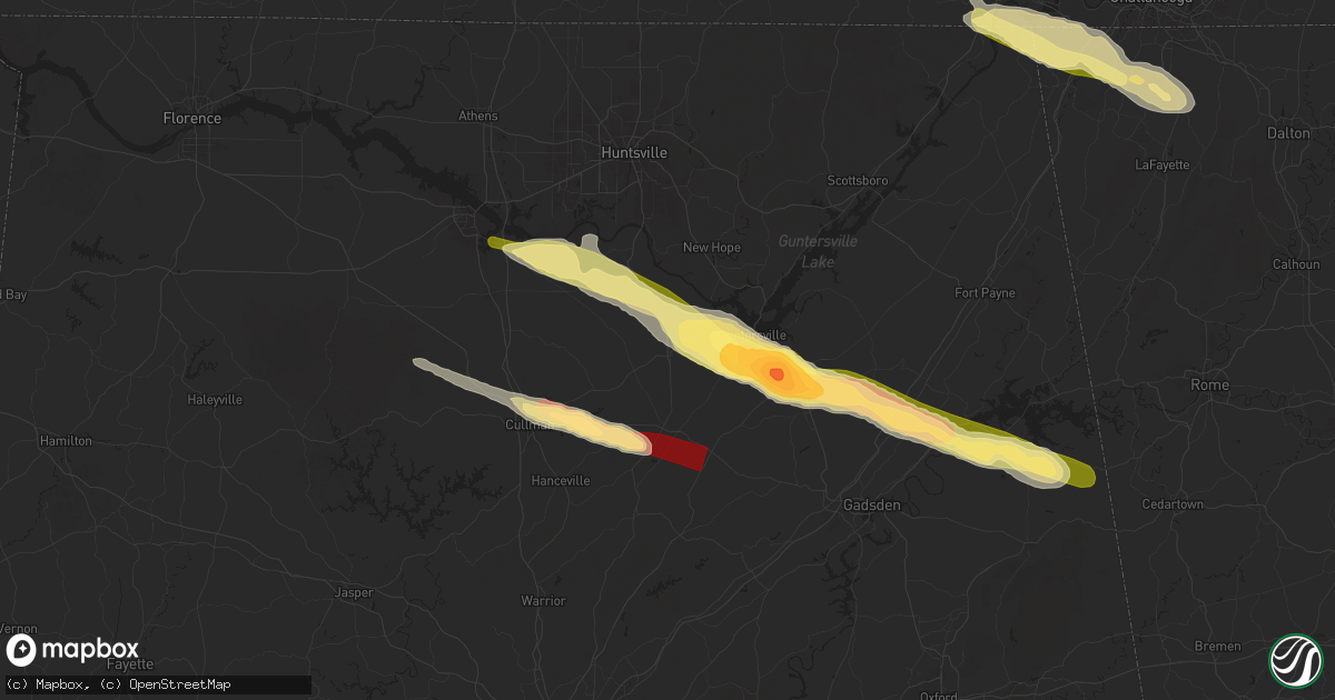 Hail map in Arab, AL on April 10, 2025