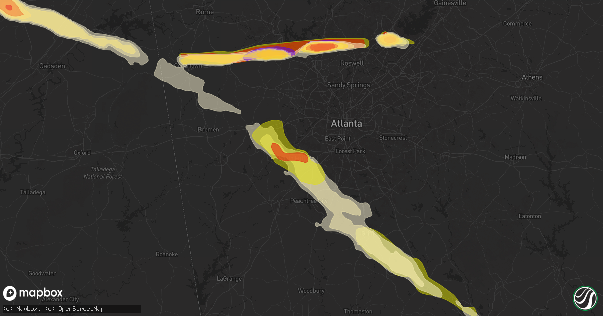 Hail map in Fairburn, GA on April 10, 2025