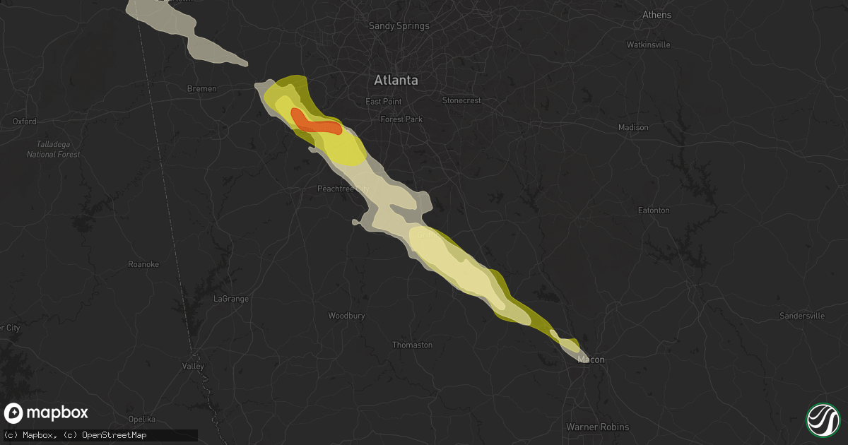 Hail map in Griffin, GA on April 10, 2025