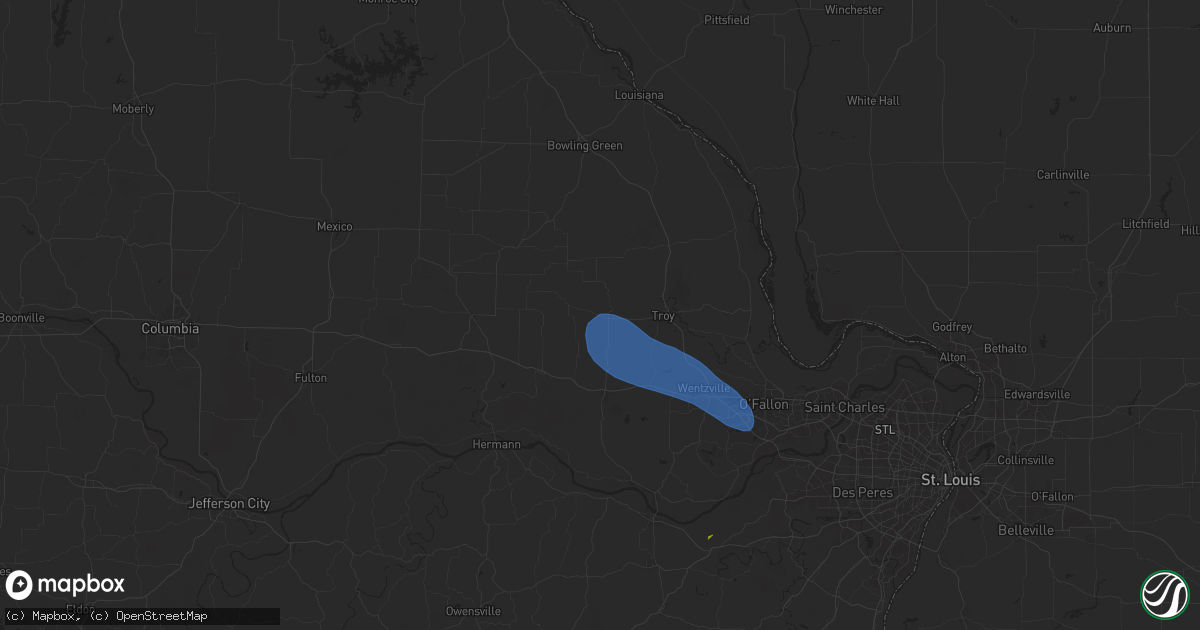 Hail map in Hawk Point, MO on April 10, 2025