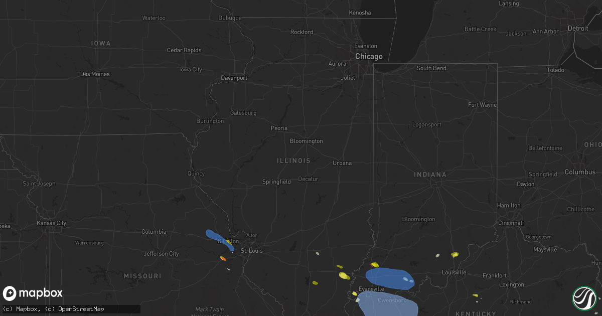 Hail map in Illinois on April 10, 2025