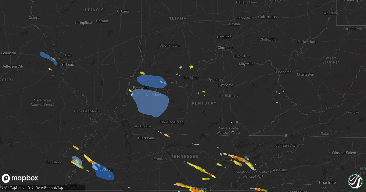 Hail map in Kentucky on April 10, 2025