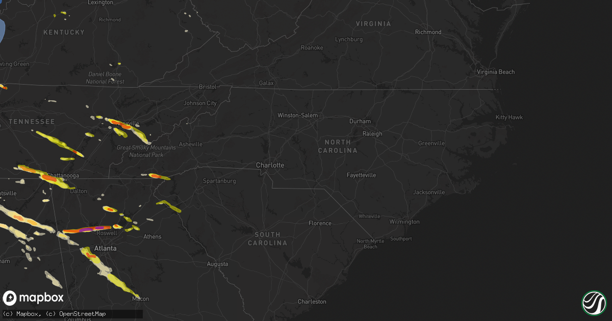 Hail map in North Carolina on April 10, 2025