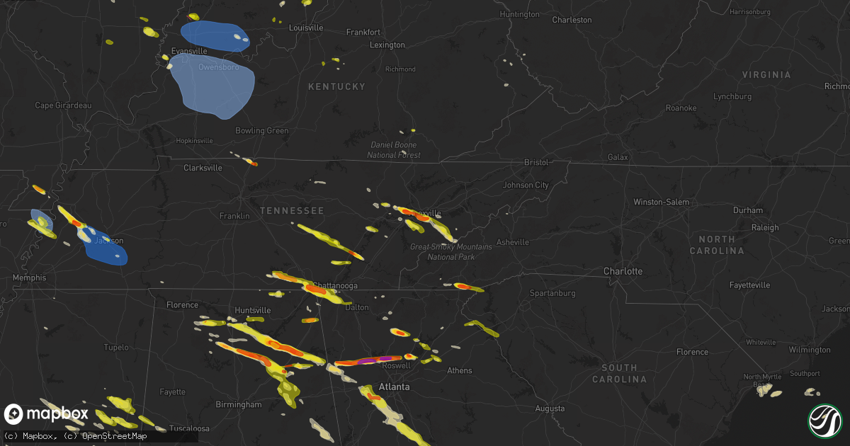 Hail map on April 10, 2025