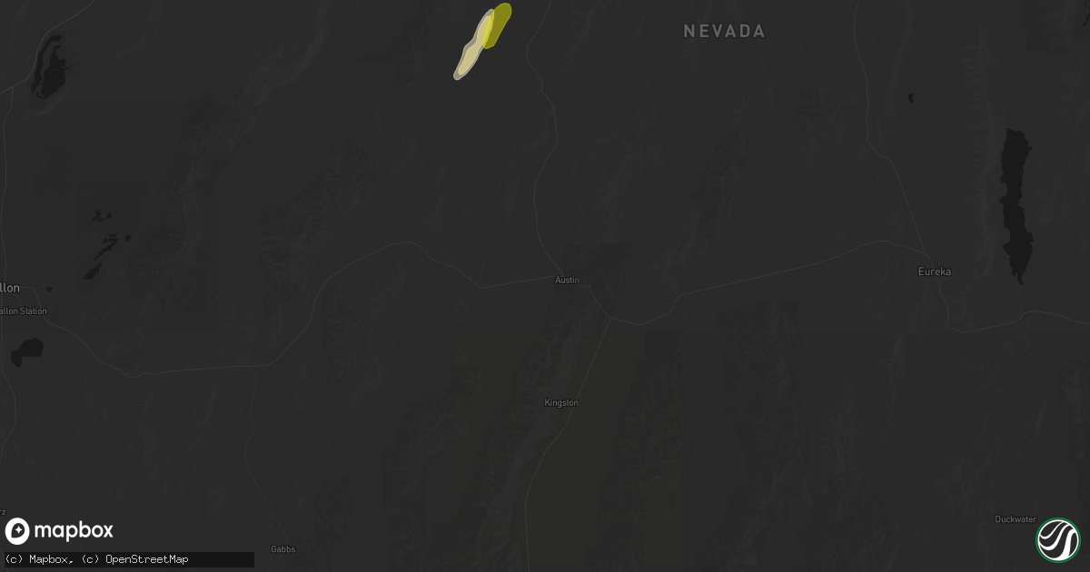 Hail map in Austin, NV on April 10, 2026