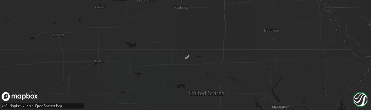 Hail map in Burr Oak, KS on April 10, 2026