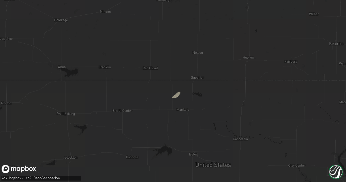 Hail map in Burr Oak, KS on April 10, 2026