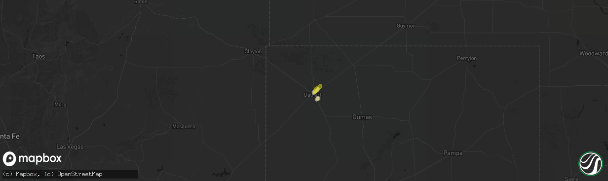Hail map in Dalhart, TX on April 10, 2026