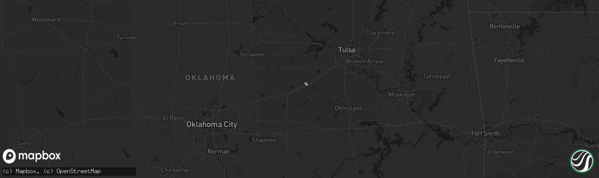 Hail map in Depew, OK on April 10, 2026