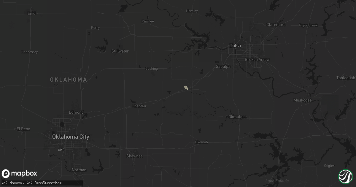 Hail map in Depew, OK on April 10, 2026