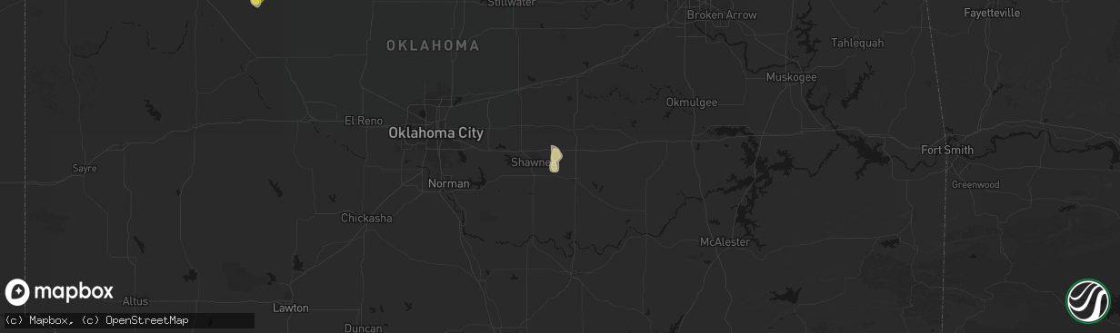 Hail map in Earlsboro, OK on April 10, 2026