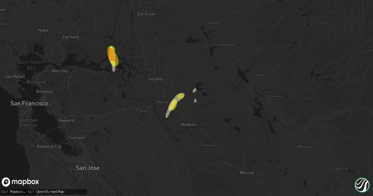 Hail map in Escalon, CA on April 10, 2026