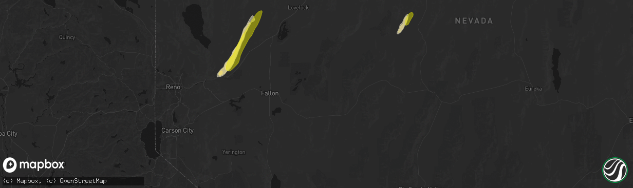 Hail map in Fallon, NV on April 10, 2026