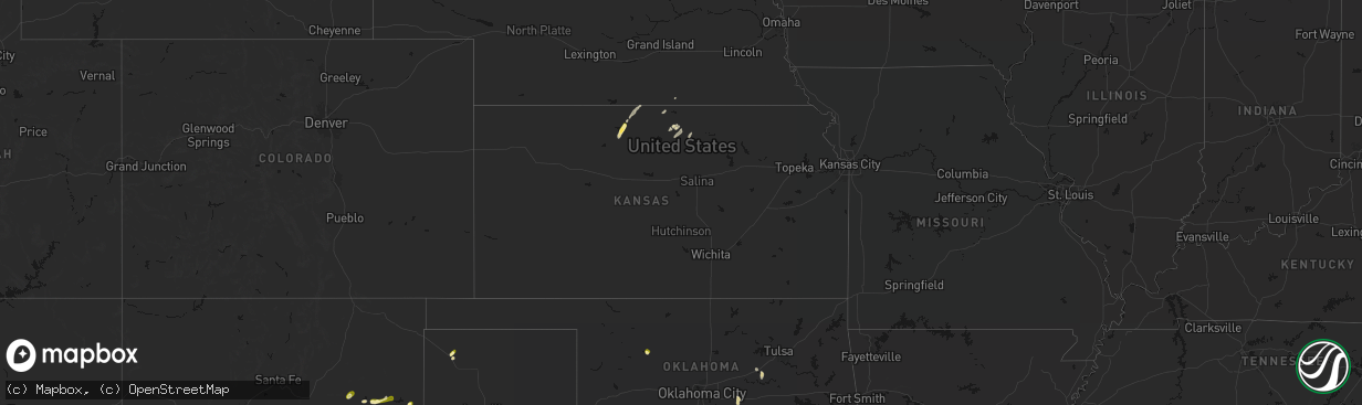 Hail map in Kansas on April 10, 2026