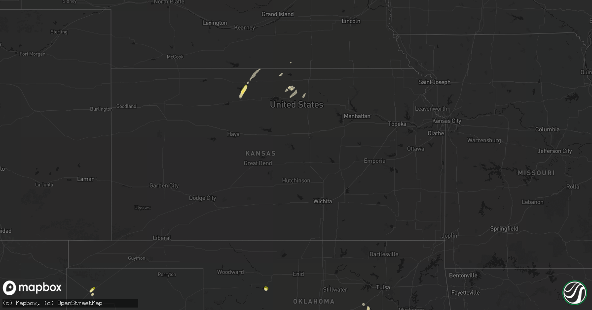 Hail map in Kansas on April 10, 2026