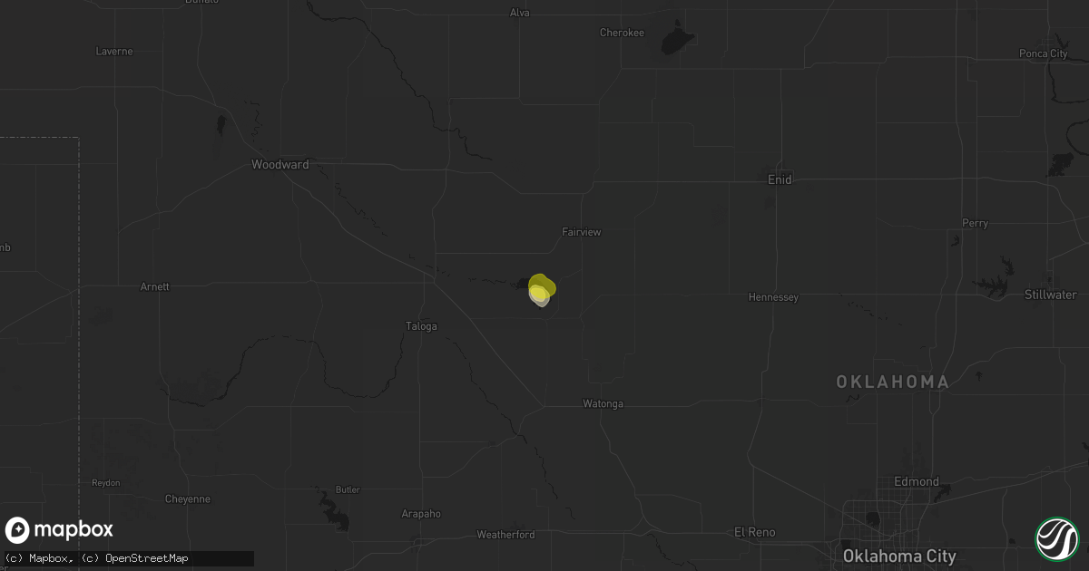 Hail map in Longdale, OK on April 10, 2026